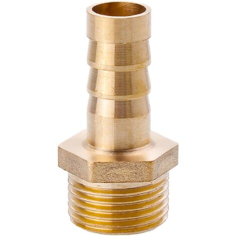 Raccord cannelé en laiton 1/2", filetage femelle, épisseur de métaux, barbillons, raccord tuyau, connecteur adaptateur pour air, eau, huile (épaisseur 8 mm) Filetage Mâle G3/8 10MM (1/5)