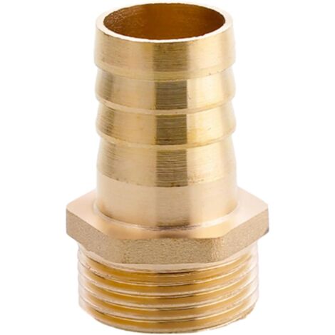 Raccord cannelé en laiton 1/2", filetage femelle, épisseur de métaux, barbillons, raccord tuyau, connecteur adaptateur pour air, eau, huile (épaisseur 8 mm) Filetage Mâle G1 25 MM d'épaisseur (1/5)