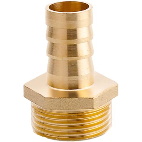 Raccord cannelé en laiton 1/2", filetage femelle, épisseur de métaux, barbillons, raccord tuyau, connecteur adaptateur pour air, eau, huile (épaisseur 8 mm) Filetage Mâle G1 19 MM d'épaisseur (1/5)