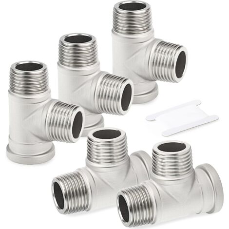 1 pièces Raccords de tuyauterie en acier inoxydable à 5 voies, 1" BSP femelle raccords Female Run Tee 3/8"BSP(5 PCS) (1/5)