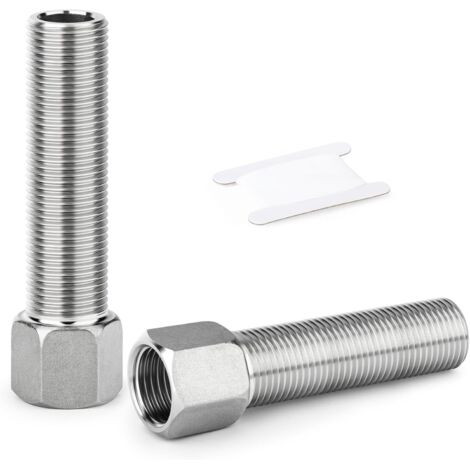 1PCS Raccord de tuyauterie en acier inoxydable 304, Adaptateur hexagonal à rallonge, 1/2" MBSP x FBSP, Longueur 60 mm/2.36 pouce 2 Pcs 100 mm (1/5)