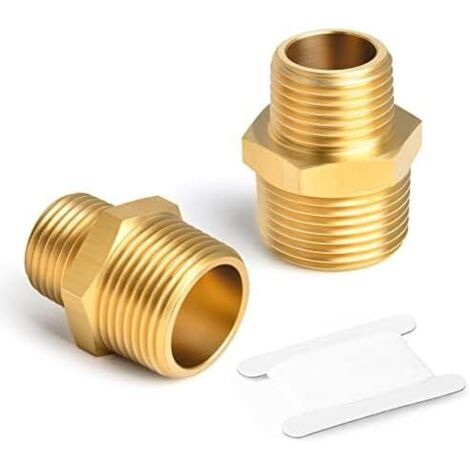 12 pièces raccords de tuyauterie en laiton pour métaux, mamelon hexagonal et coupleur hexagonal, tuyau à filetage mâle 1/4 "x 1/4" BSP, femelle BSP x - 3/8"M-1/4"M(Reducer) (1/5)