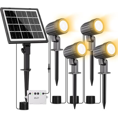 1 Projecteur Solaire, Panneau Monocristallin, Batterie 5000mAh, Étanche IP66, Pour Jardin Allée (1/5)