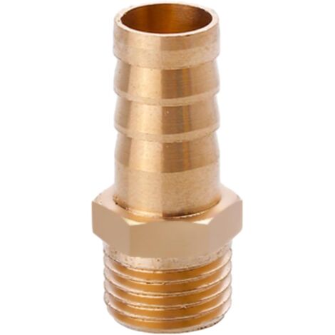 Raccord cannelé en laiton 1/2", filetage femelle, épisseur de métaux, barbillons, raccord tuyau, connecteur adaptateur pour air, eau, huile (épaisseur 8 mm) Filetage Mâle G1/4 10MM (1/5)