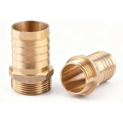 Raccord cannelé en laiton 1/2", filetage femelle, épisseur de métaux, barbillons, raccord tuyau, connecteur adaptateur pour air, eau, huile (épaisseur 8 mm) Filetage Mâle G1/4 16MM (1/5)
