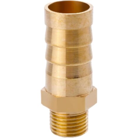 Raccord cannelé en laiton 1/2", filetage femelle, épisseur de métaux, barbillons, raccord tuyau, connecteur adaptateur pour air, eau, huile (épaisseur 8 mm) Filetage Mâle G1/8 12MM (1/5)