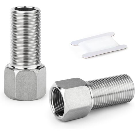 1PCS Raccord de tuyauterie en acier inoxydable 304, Adaptateur hexagonal à rallonge, 1/2" MBSP x FBSP, Longueur 60 mm/2.36 pouce 2 Pcs mm (1/5)