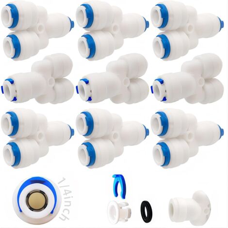 12 Pcs Accessoires De Filtre à Eau RO  Raccord Buse 1/4 Pouces 90 Degree Right Angle Fast Docking pour Raccorder Les Raccords Tuyauterie d'eau, Tuyau de réfrigérateur Série 5 - (1/5)
