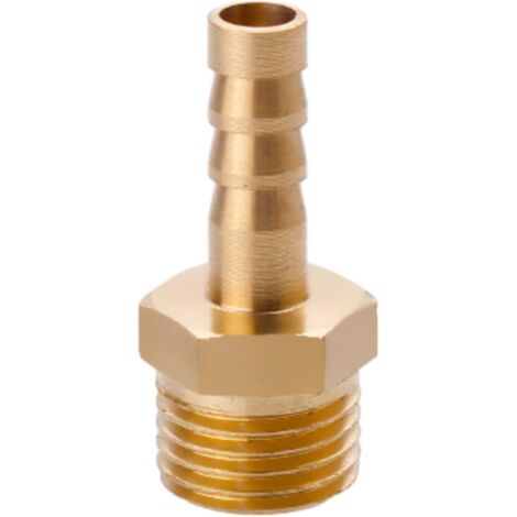 Raccord cannelé en laiton 1/2", filetage femelle, épisseur de métaux, barbillons, raccord tuyau, connecteur adaptateur pour air, eau, huile (épaisseur 8 mm) Filetage Mâle G1/4 6MM (1/5)