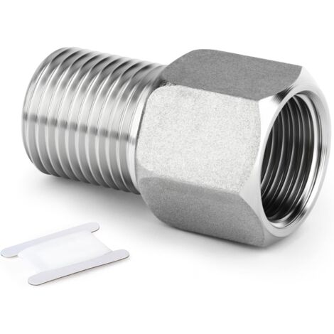 1PCS Raccord de tuyauterie en acier inoxydable 304, Adaptateur hexagonal à rallonge, 1/2" MBSP x FBSP, Longueur 60 mm/2.36 pouce 1 Pcs 40 mm (1/5)