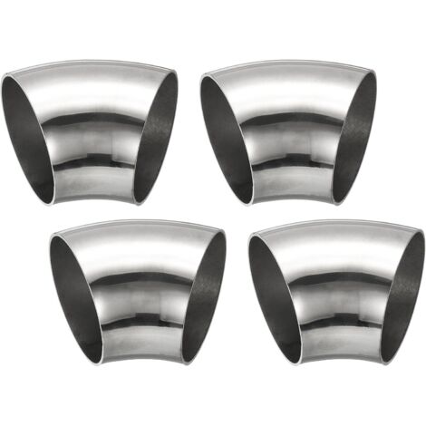 4pcs Coude À 45 Degrés Avec Mandrin, 60mm Diamètre Extérieur Acier D'Échappement Raccord De Tuyauterie Inoxydable 304 Pour Tuyau - (1/5)