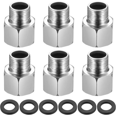 4 Pcs Mamelon Laiton Réduit, Raccord Male 3/4’’ x 1", Réduction Double Mâle 26/34-20/27, Raccords en Hexagone, de pour Tuyau Eau Acier Inoxydable Type A - (1/5)