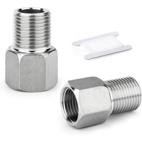 1PCS Raccord de tuyauterie en acier inoxydable 304, Adaptateur hexagonal à rallonge, 1/2" MBSP x FBSP, Longueur 60 mm/2.36 pouce 2 Pcs 40 mm (1/5)