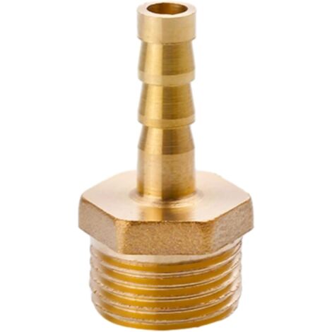 Raccord cannelé en laiton 1/2", filetage femelle, épisseur de métaux, barbillons, raccord tuyau, connecteur adaptateur pour air, eau, huile (épaisseur 8 mm) Filetage Mâle G3/8 6MM (1/5)