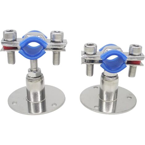 Lot de 2 Supports tuyau, Acier inoxydable, Réglable 25-50 mm, Pour diamètre 15-19 mm, Usage intérieur et extérieur (1/5)