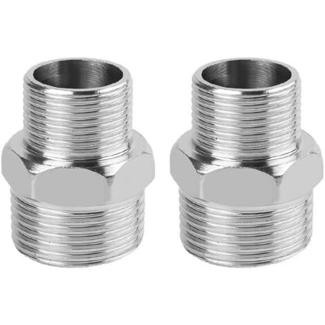 2 PCS Raccord pour Tuyauterie en Acier Inoxydable, Hexagonal (Hex Nipple) Mâle 1/2" vers BSP Connexion de d'Eau, Gaz, d'Huile et Conversion/Adaptation, Accessoir - 3/4" Male to (1/5)