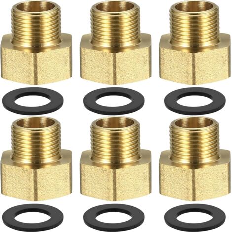 4 Pcs Mamelon Laiton Réduit, Raccord Male 3/4’’ x 1", Réduction Double Mâle 26/34-20/27, Raccords en Hexagone, de pour Tuyau Eau Modèle A - (1/5)