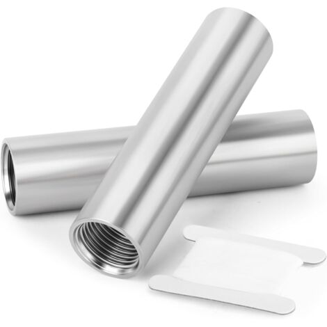 2 pièces de raccords tuyauterie en acier inoxydable, 1/2"FBSP x 1/2"FBSP, 50mm longueur, pour tuyaux fonte, l'eau, l'air et le gaz naturel 100mm Length 1/2"BSP (femelle femelle) (1/5)