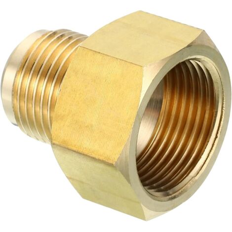 Connecteur Évasé Femelle 1/4" x 1/2" Mâle, Adaptateur en Laiton SAE à 45 Degrés, Raccord de Tuyau pour Conduite Gaz d'Air, Réfrigération, CVC - 3/4 Inch Female Flare 5/8 Male (1/5)