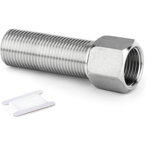 1PCS Raccord de tuyauterie en acier inoxydable 304, Adaptateur hexagonal à rallonge, 1/2" MBSP x FBSP, Longueur 60 mm/2.36 pouce 1 Pcs 80 mm (1/5)