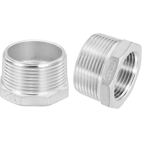 5Pcs 3/4" Mâle à 1/4" Femelle NPT 304 Acier Inoxydable Réducteur Hex Bushing, Adapter Raccord pour systèmes industriels, pétrole/gaz, eau, HVAC et plomberie - 1-1/4" Male to 1" Female (1/5)