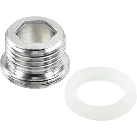 M241.0 Mâle à G1/2 Filetage Robinet Adaptateur, 2 Paquet Chromé Aérateur Droit Connecteur pour Jardin Tuyau Eau Filtre Tube, Argent - (1/4)