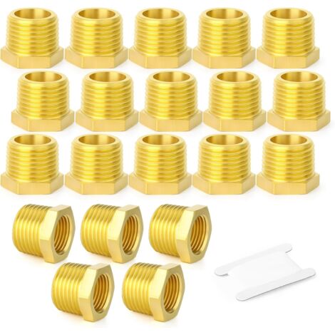 5 pièces en laiton réducteur hexagonal 3/8 "BSP mâle x 1/4" BSP femelle, raccord de tuyau fileté - 1/2"-1/4" (1/5)