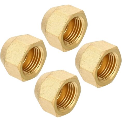 1/2-20 Unf Bouchon de Compression en Laiton, 2 Pièces Valve d'Arrêt Externe à 45 Degrés pour Raccord Tube Bride Climatiseur Hvac - 5/8-18UNF (1/5)
