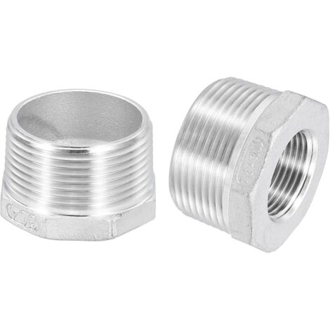5Pcs 3/4" Mâle à 1/4" Femelle NPT 304 Acier Inoxydable Réducteur Hex Bushing, Adapter Raccord pour systèmes industriels, pétrole/gaz, eau, HVAC et plomberie - 1-1/4" Male to Female (1/5)