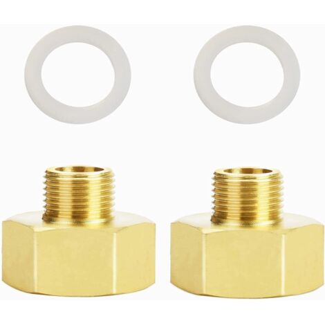 Adaptateur de Gaz, 1/2 vers 3/4 pour Cuisinière à Raccord Tuyauterie en Laiton avec Bague d'étanchéité - 3/8 mâle femelle (1/5)