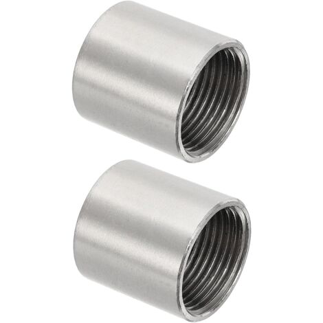Raccord De Tuyau En Acier Inoxydable 304 2 Pcs, 1" x Filetage Femelle BSP Droit Connecteur Adaptateur Pièce Tuyauterie Moulée pour Accessoires Pompe, Argenté - Female (1/5)