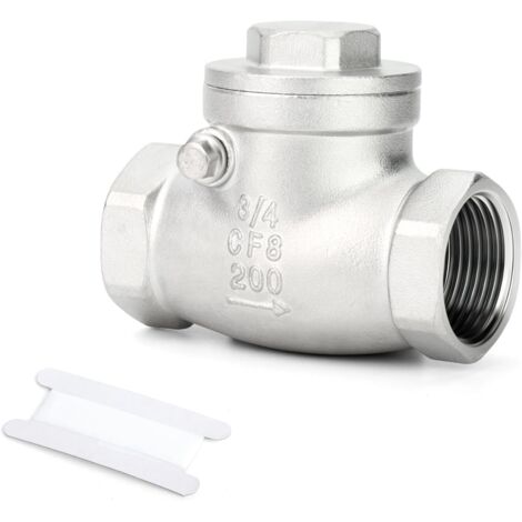 Clapet anti-retour en acier inoxydable 304 3/4" BSP, filetage femelle x femelle, évite les risques de fuite - (1/5)