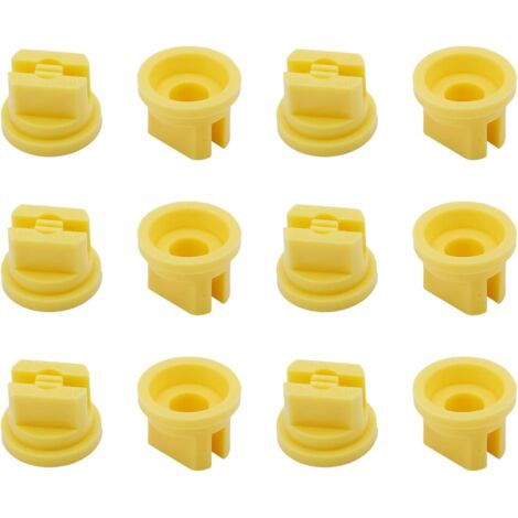 Lot de 14 buses plates en plastique à 110 degrés avec ouverture 0,4 mm pour pulvérisateur dos, jardin, équipement pulvérisation agricole (rouge) - 12pcs Fan-Shaped VP110-02 Yellow