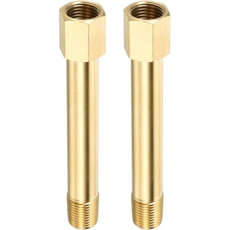 2 Paquet Extension Connecteur Tuyau Raccord - Laiton Hex Couplage, Convertisseur Adaptateur, Appliquer à Industriel Utilisation, (G1/4 Femelle G1/4 Mâle 100mm, Doré) (1/5)