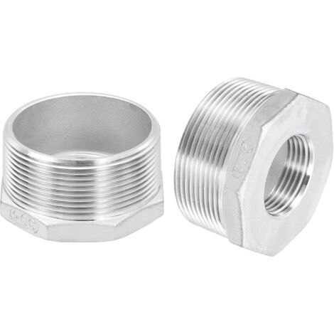 5Pcs 3/4" Mâle à 1/4" Femelle NPT 304 Acier Inoxydable Réducteur Hex Bushing, Adapter Raccord pour systèmes industriels, pétrole/gaz, eau, HVAC et plomberie - 2" Male to 1" Female (1/5)