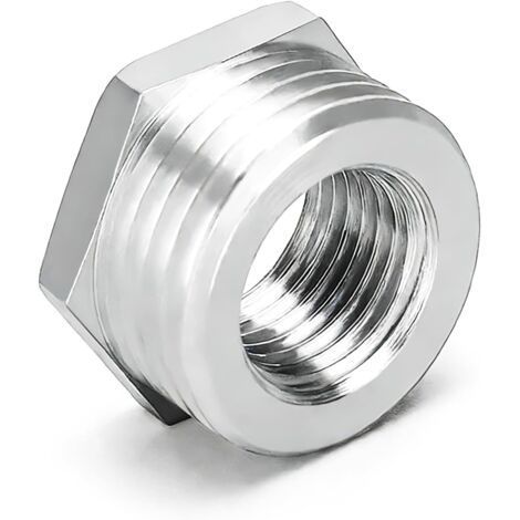 Douille hexagonale de réduction, 4 raccords tuyauterie en acier inoxydable 304, filetage mâle 1/2" x femelle 1/8", adaptateur réduction pour la plomberie, l'air et le gaz. - NPT Male 1/4" Female (1/5)