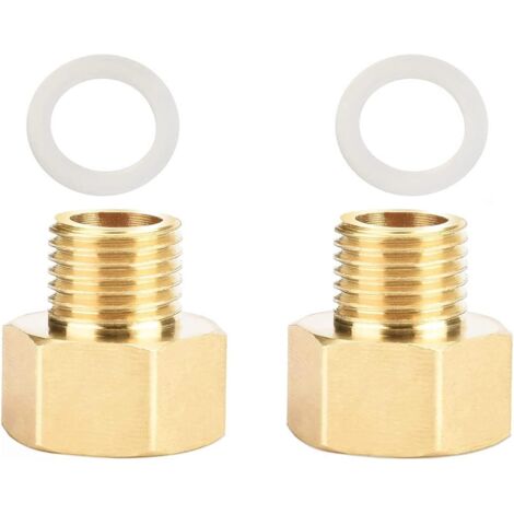 Adaptateur de Gaz, 1/2 vers 3/4 pour Cuisinière à Raccord Tuyauterie en Laiton avec Bague d'étanchéité - 1/4 mâle 3/8 femelle (1/5)
