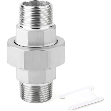 2 pièces 1/2" BSP en acier inoxydable 304 Raccords femelles et mâles, raccords union, adaptateurs filetés pour eau/huile/gaz - M(1 PCS) (1/5)