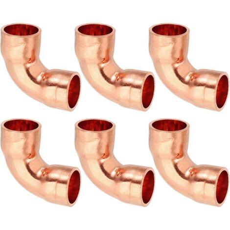 6pcs Raccord Coudé en Cuivre pour Tuyaux Gaz, 12.7mm Tuyau d'Arrosage Durite Essence, Raccords Tuyauterie à Pression HVAC Climatisation Plomberie, Épaisseur 1mm - 3/8" (1/5)