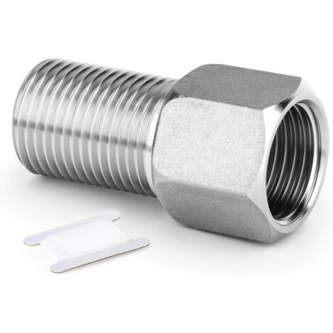 1PCS Raccord de tuyauterie en acier inoxydable 304, Adaptateur hexagonal à rallonge, 1/2" MBSP x FBSP, Longueur 60 mm/2.36 pouce 1 Pcs 50 mm (1/5)