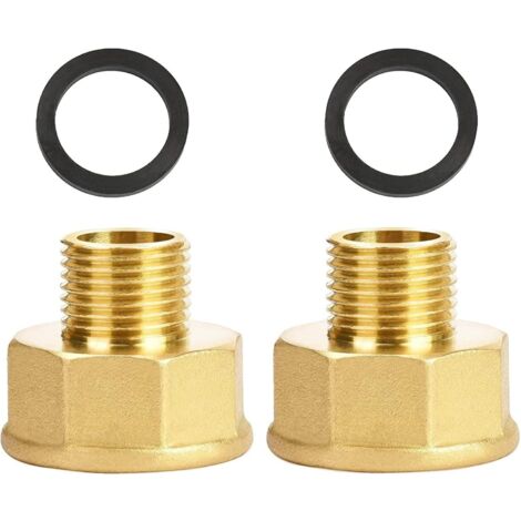Adaptateur de Gaz, 1/2 vers 3/4 pour Cuisinière à Raccord Tuyauterie en Laiton avec Bague d'étanchéité - mâle 1 femelle (1/5)