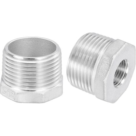 5Pcs 3/4" Mâle à 1/4" Femelle NPT 304 Acier Inoxydable Réducteur Hex Bushing, Adapter Raccord pour systèmes industriels, pétrole/gaz, eau, HVAC et plomberie - 1" Male to 3/8" Female (1/5)
