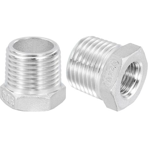5Pcs 3/4" Mâle à 1/4" Femelle NPT 304 Acier Inoxydable Réducteur Hex Bushing, Adapter Raccord pour systèmes industriels, pétrole/gaz, eau, HVAC et plomberie - 1/2" Male to Female (1/5)