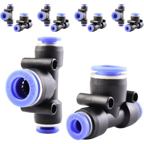 10 pièces 16 mm répartiteur en Y à 3 voies, raccord pneumatique, rapide plastique raccords Push to Connect, adaptateur de conduite d'air PY - PEG6-10-6mm