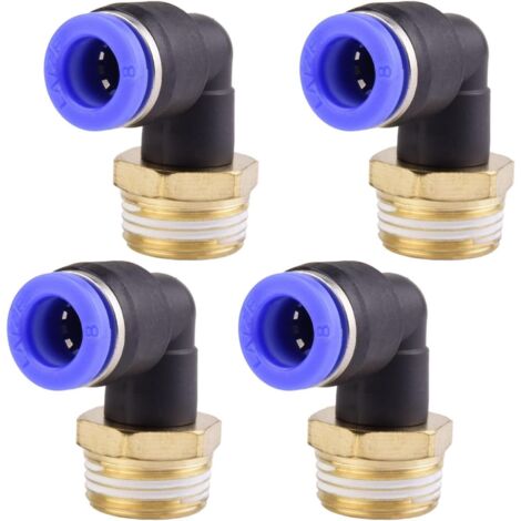 4 pièces 10 mm 1/2′′PT filetage extérieur droit Push to Connect Raccords de tube à emboîter pneumatique connecteur rapide PL PL8-3/8" (1/5)