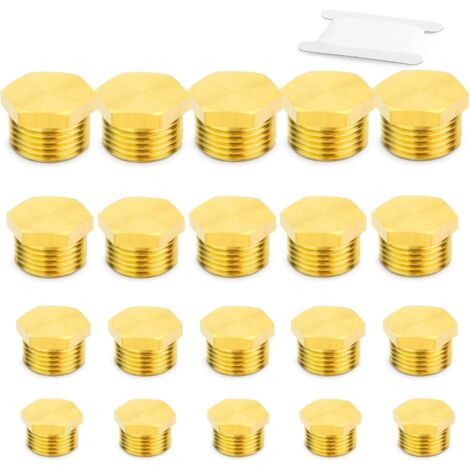 5 pièces 1/2" BSP raccord mâle pour tuyau, à six pans creux, adaptateur en laiton raccords de tuyauterie - 1/2 1/4 1/8 3/8" BSP(20Pcs) (1/5)