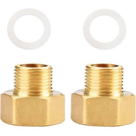 Adaptateur de Gaz, 1/2 vers 3/4 pour Cuisinière à Raccord Tuyauterie en Laiton avec Bague d'étanchéité - 3/8 mâle femelle (1/5)