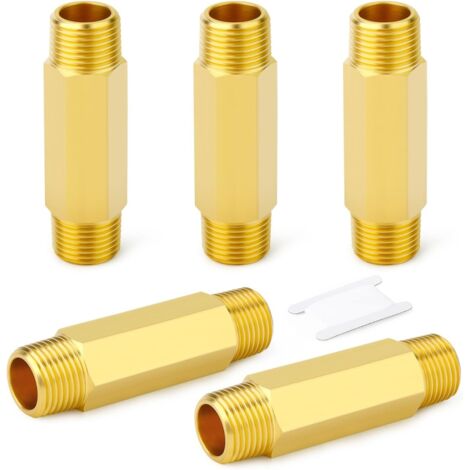 2pièces en laiton Long mamelon, 1/2 BSP 50mm de longueur raccord tuyau 5pièces 1/460 (1/5)