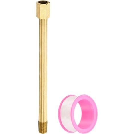 Raccord en laiton 1/8" G mâle x femelle, prolongateur de raccord adaptateur connexion tuyau avec ruban 6 pouces / 150 mm longueur - (1/5)