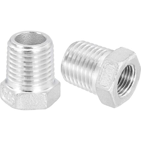 5Pcs 3/4" Mâle à 1/4" Femelle NPT 304 Acier Inoxydable Réducteur Hex Bushing, Adapter Raccord pour systèmes industriels, pétrole/gaz, eau, HVAC et plomberie - Male to 1/8" Female (1/5)